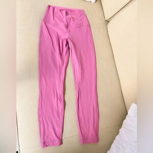 Lululemon Align High Rise leggings 25" pink size 4 double layer warm